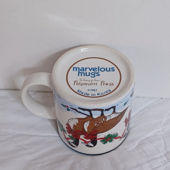 POTPOURRI PRESS 1987 Christmas Geese Marvelous Mug in Original Gift Box - Picture 7 of 9